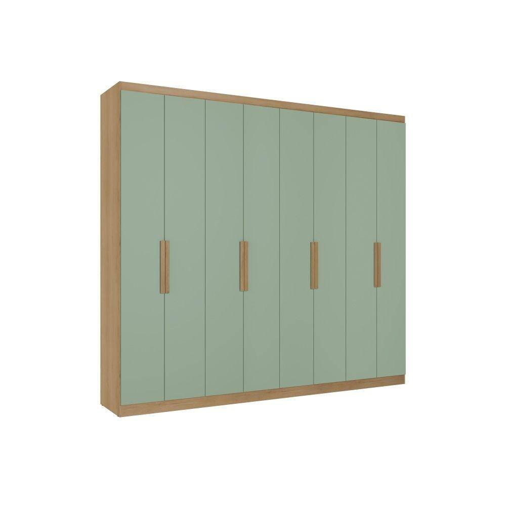 Guarda-Roupa 8 Portas THB Milan 5822 4 Gavetas Internas Capuccino/Menta SE