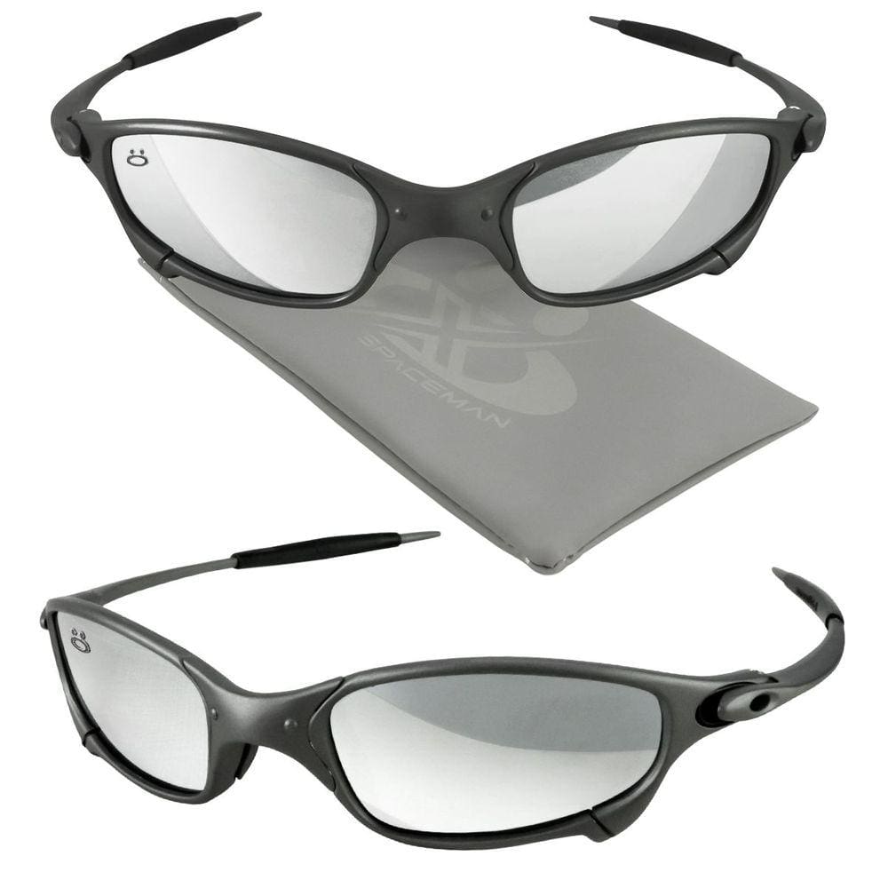 oculos sol masculino proteção uv lupa cinza metal + case lente laranja presente prata verão casual