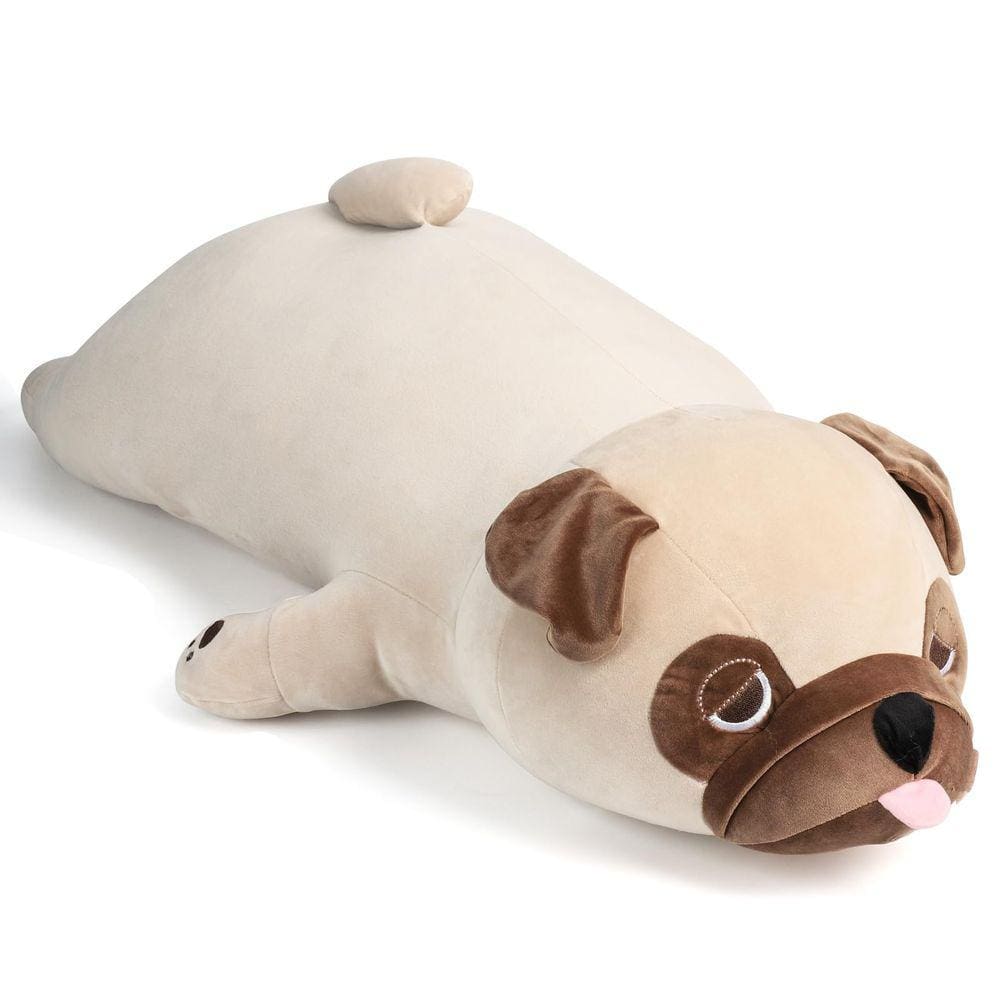 Bicho de pelúcia pesado ZPIUU Pug 1,4 kg para crianças e adultos