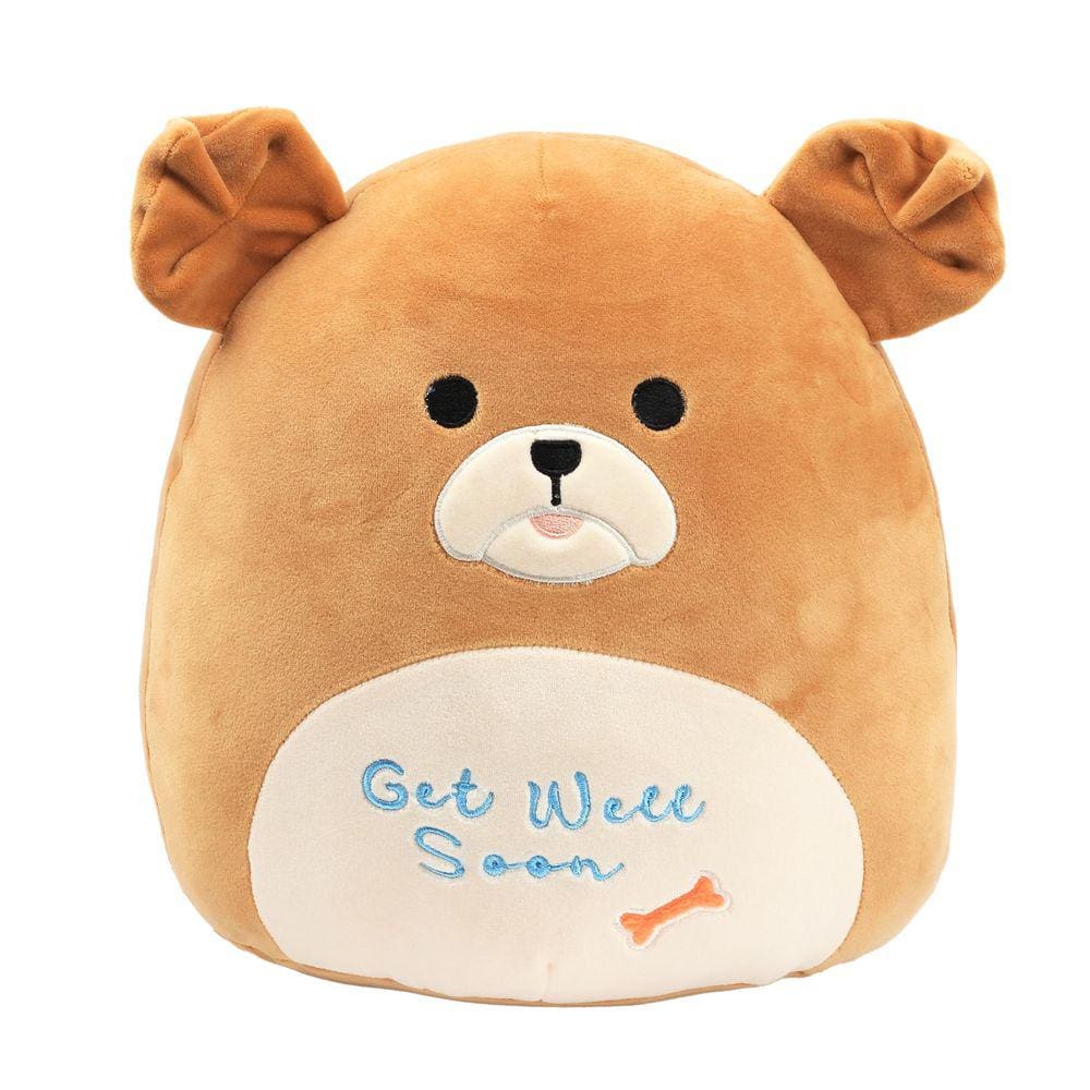 Almofada de pelúcia Easfan Get Well Soon Shar Pei Dog 33 cm marrom