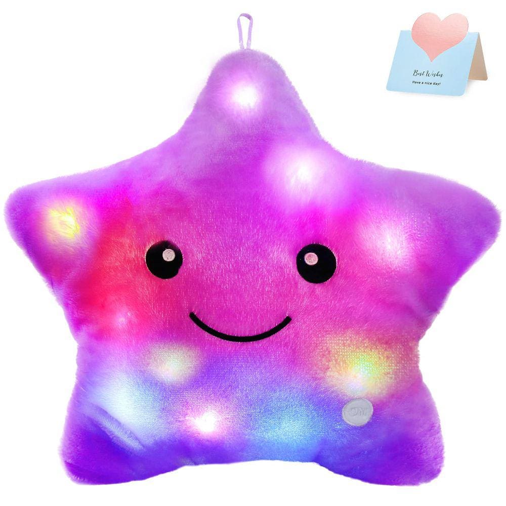Almofada de luz noturna WEWILL Twinkle Star 33 cm roxa