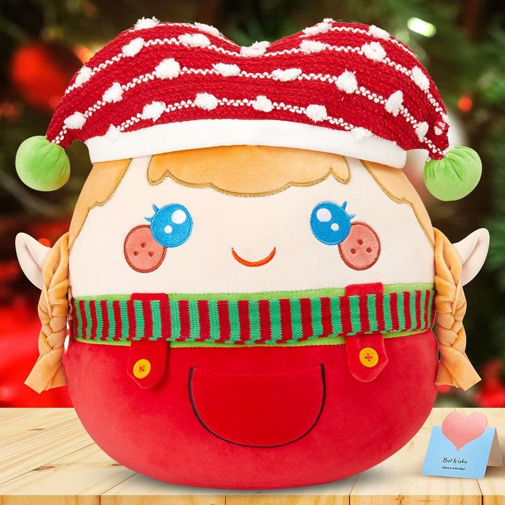 Almofada de pelúcia Athoinsu Christmas Elf Girl de 35 cm
