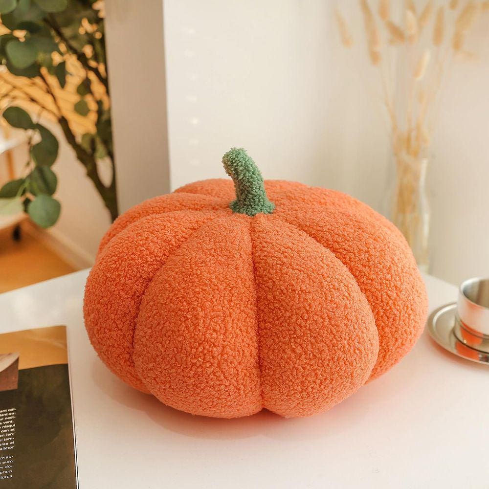 Almofada de abóbora Vingtank 3D, brinquedo de pelúcia, 23 cm, laranja
