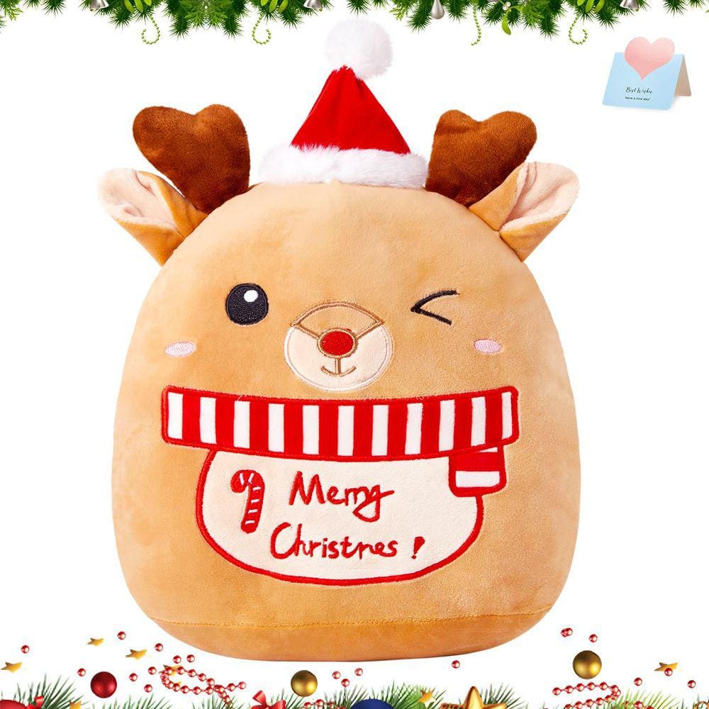 Almofada de pelúcia Athoinsu Christmas Elk Reindeer 35 cm para crianças