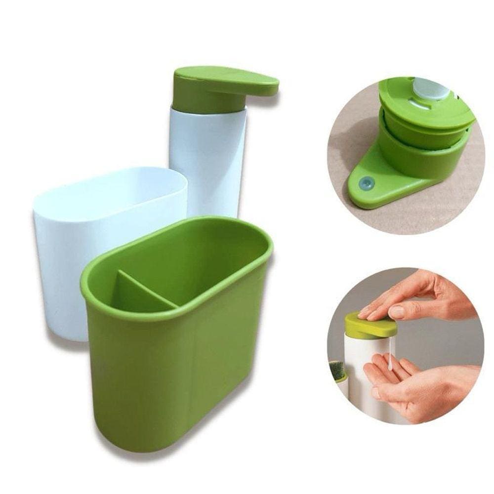 Dispenser Porta Detergente E Bucha Suporte Pia Cozinha