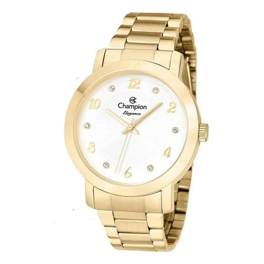 Relógio Champion Feminino Dourado Strass Lançamento