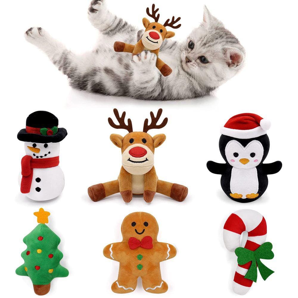 Catnip Toys Vansolinne Christmas Cat Chew Toys Brinquedo para gatos