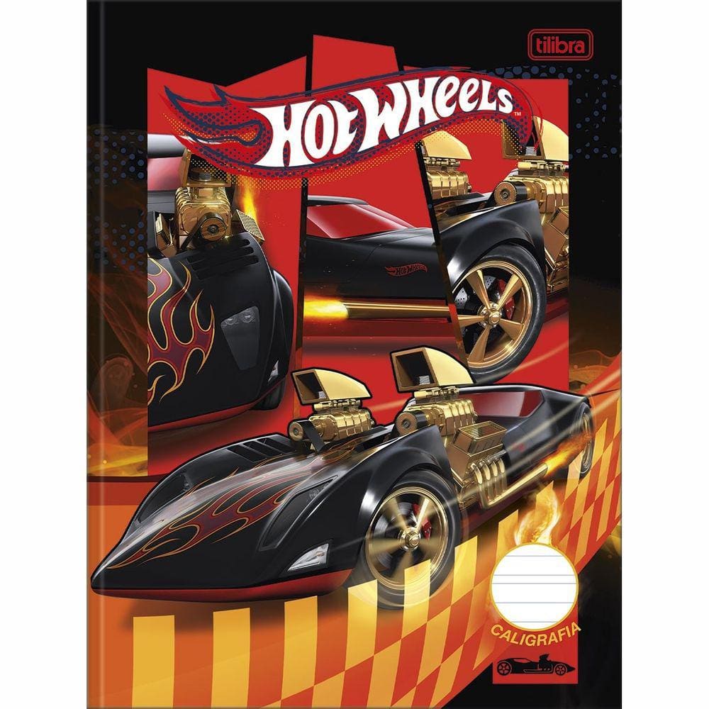 Caderno De Caligrafia Brochura Capa Dura Hot Wheels 40 Folhas Tilibra