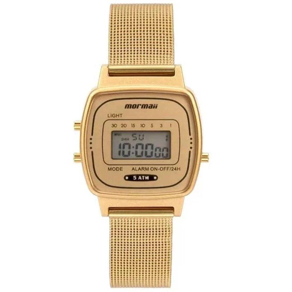 Relógio MORMAII dourado digital feminino MO13722C/7D