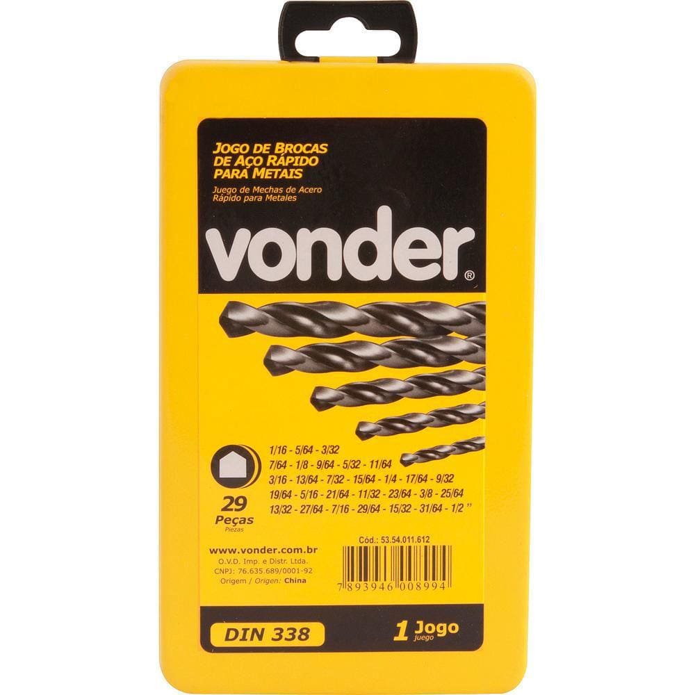 Jogo Broca Aço Rápido 1/16-1/2  Haste Paralela Din 338 Uso G
