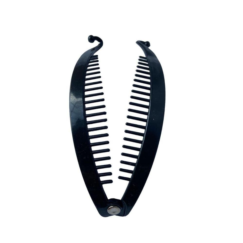 Kit 4 Presilhas De Cabelo Preta Estilo Banana Com Pente 14Cm