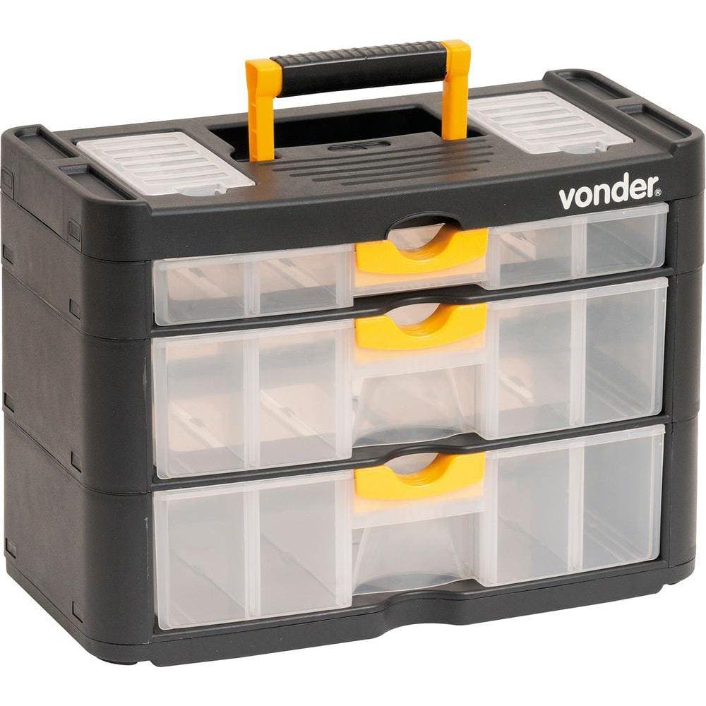 Organizador plástico 400x200x285mm 3 gavetas opv0400 Vonder
