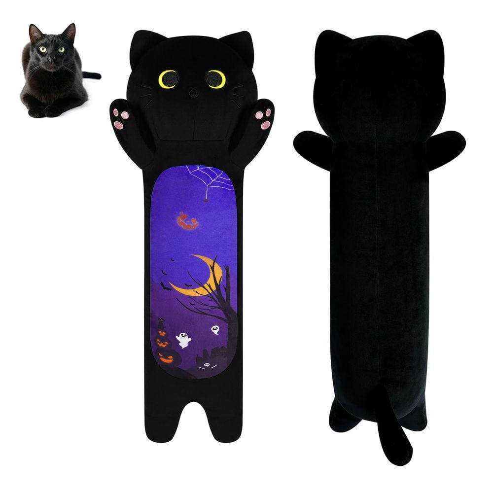 Brinquedo de pelúcia Desdfcer Long Cat Halloween, bicho de pelúcia 57 cm