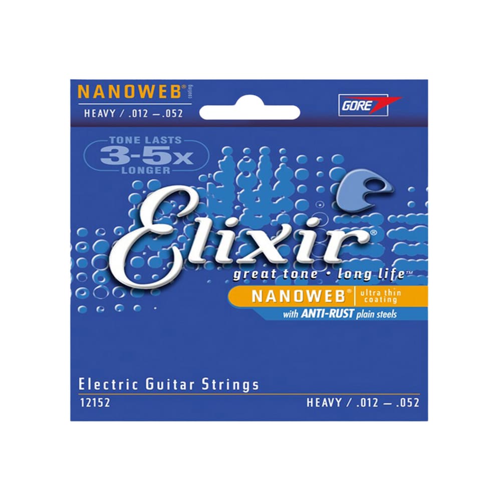 Encordoamento Aço Heavy para Guitarra - ELIXIR NANOWEB - 012 - 052