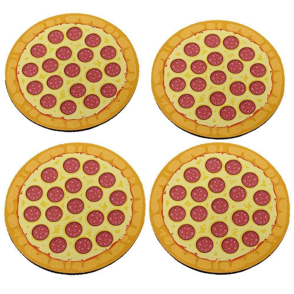 Jogo De Porta Copos Pizza Peperoni - 4 Peças