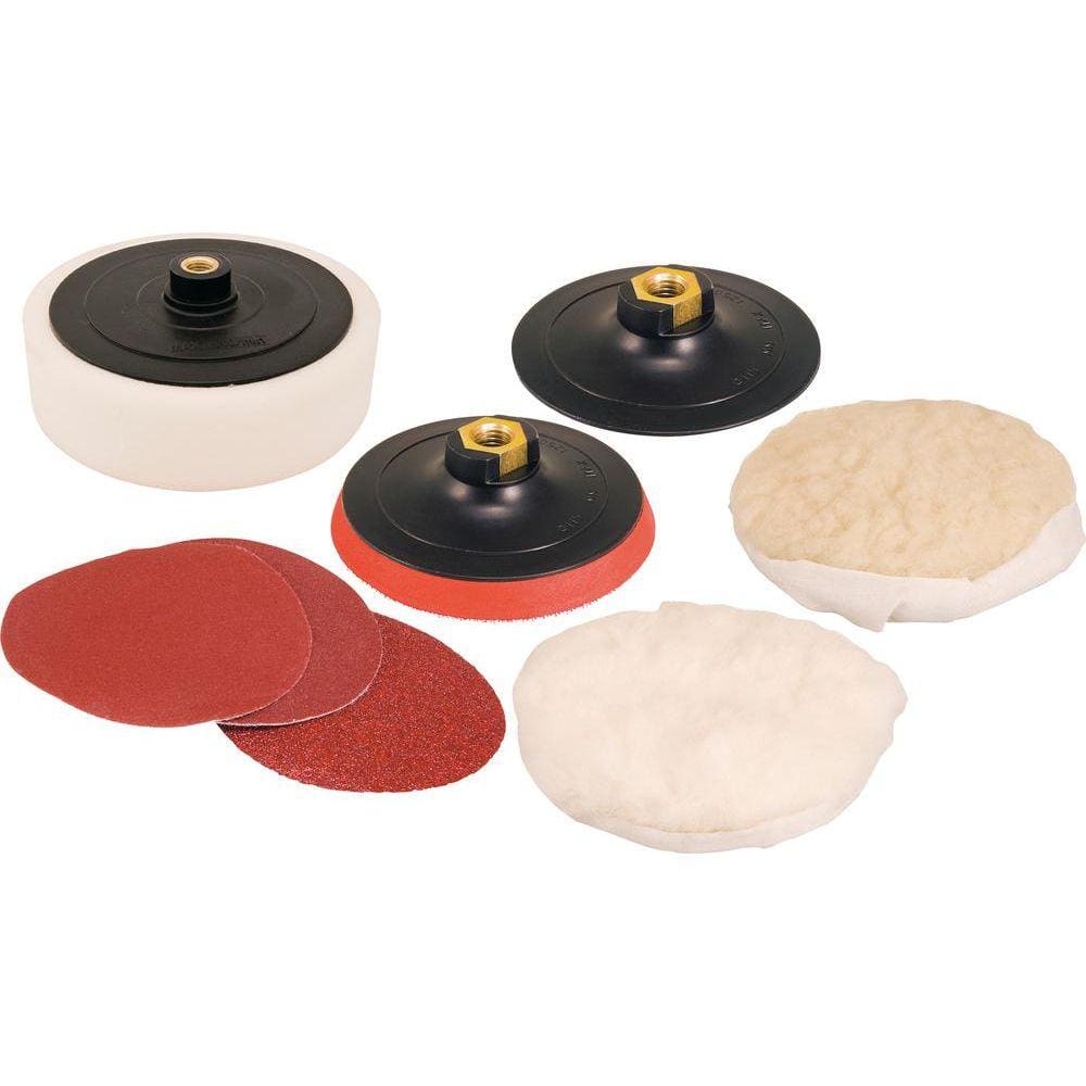 Jogo lixamento e polimento 7” rosca m14 c/8 peças - Vonder
