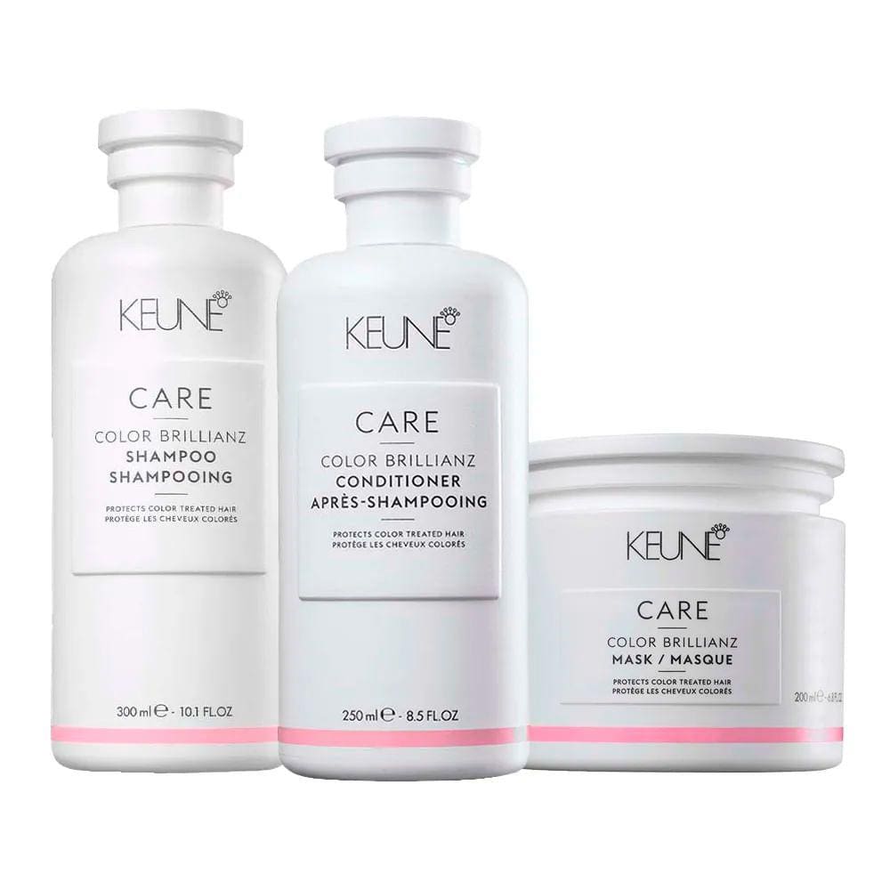Kit Shampoo, Condicionador e Máscara Keune Care Color Brillianz
