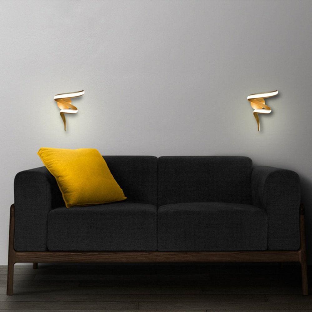 Arandela Fluire L30Cm C20Cm A40Cm 1Xled Integrado 12W 3000K 720Lm Ip20 Dourado