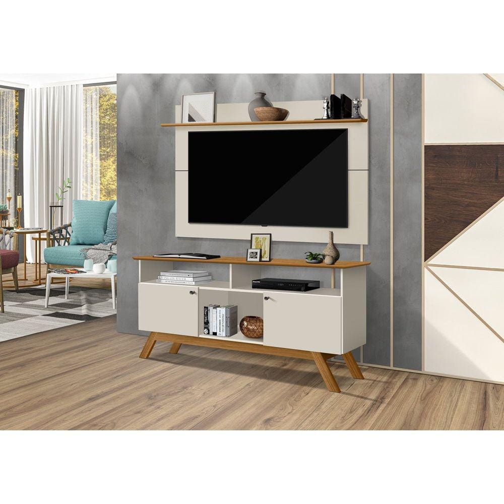 Painel para TV até 55 Polegadas Venus Off White / Marrom