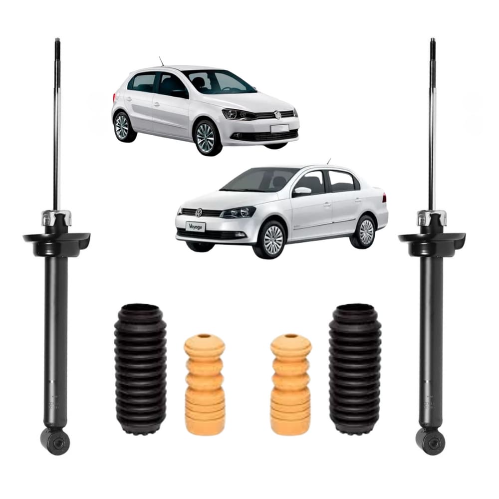 Kit Batente+Amortecedor Traseiro Esquerdo+Direito Volkswagen Voyage G5 2009 A 2012 Kayaba