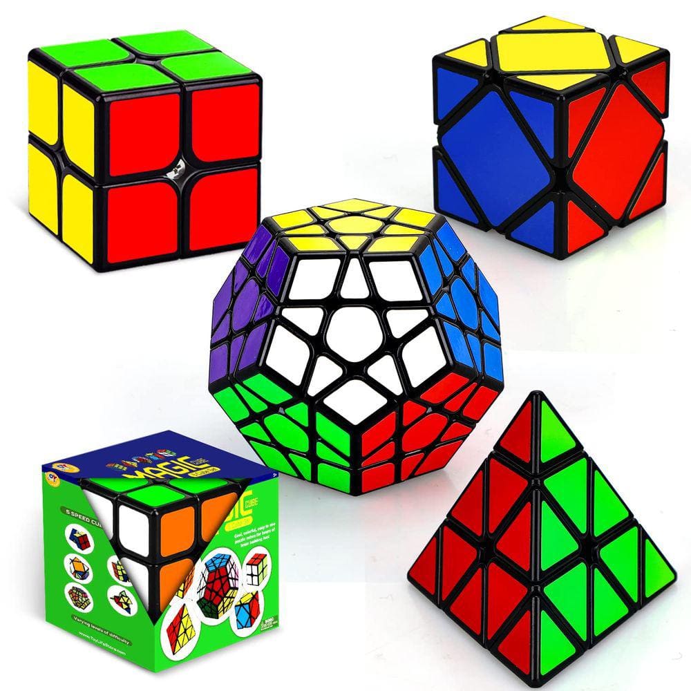 Conjunto Magic Cube Set STEAM Life Speed Cube, pacote com 5 unidades para crianças e adultos
