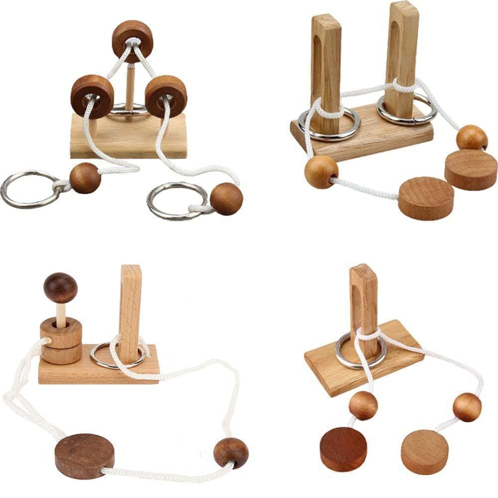 Jogo Brain Teaser Puzzle Luban Lock Threading Rope Loop