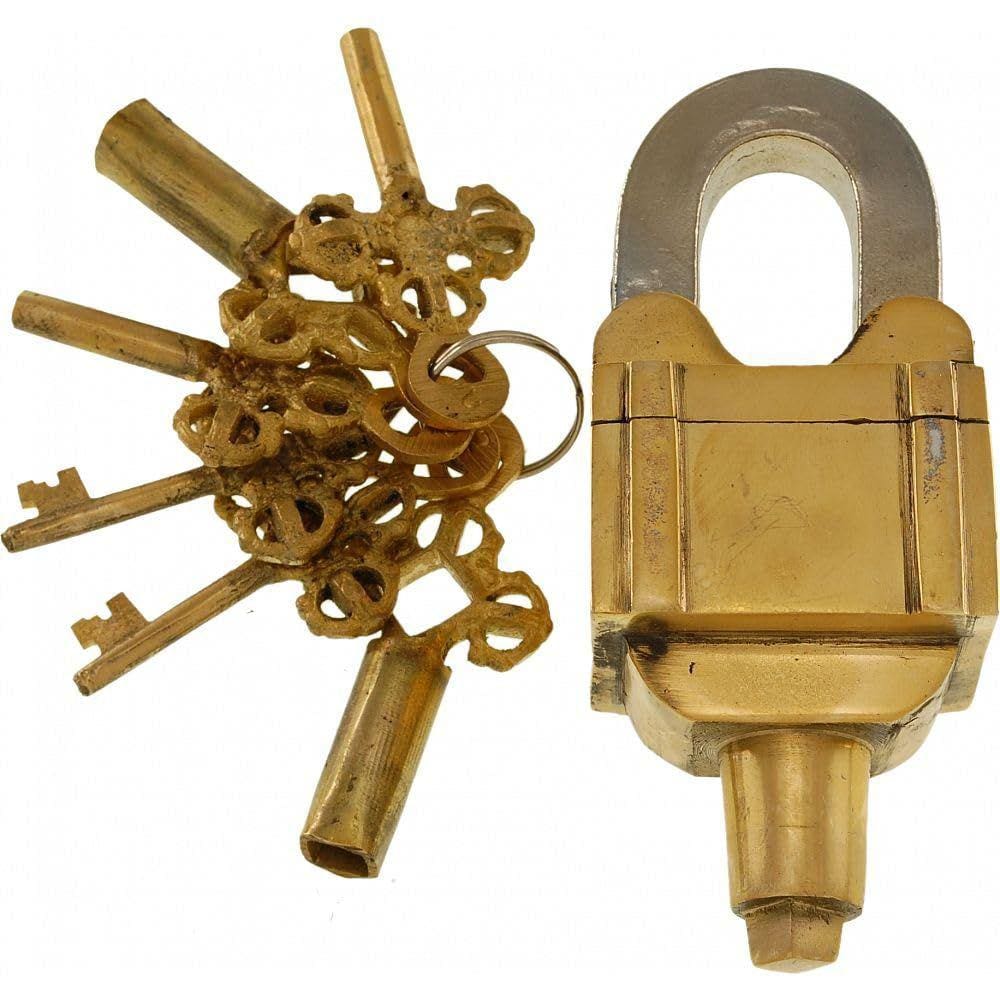 Brass Padlock Robin exporta quebra-cabeça de truques quadrados de 6 teclas com 3 K
