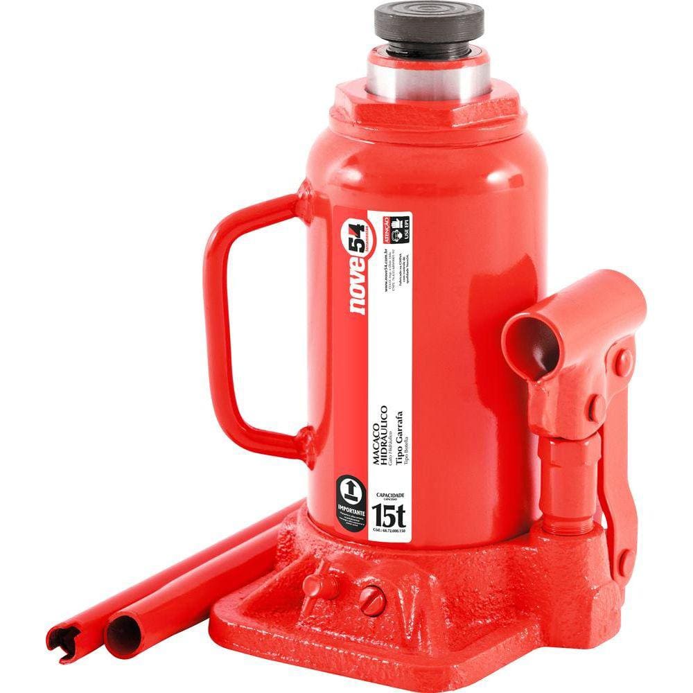 Macaco hidráulico garrafa 15 toneladas 1 estágio - Nove54