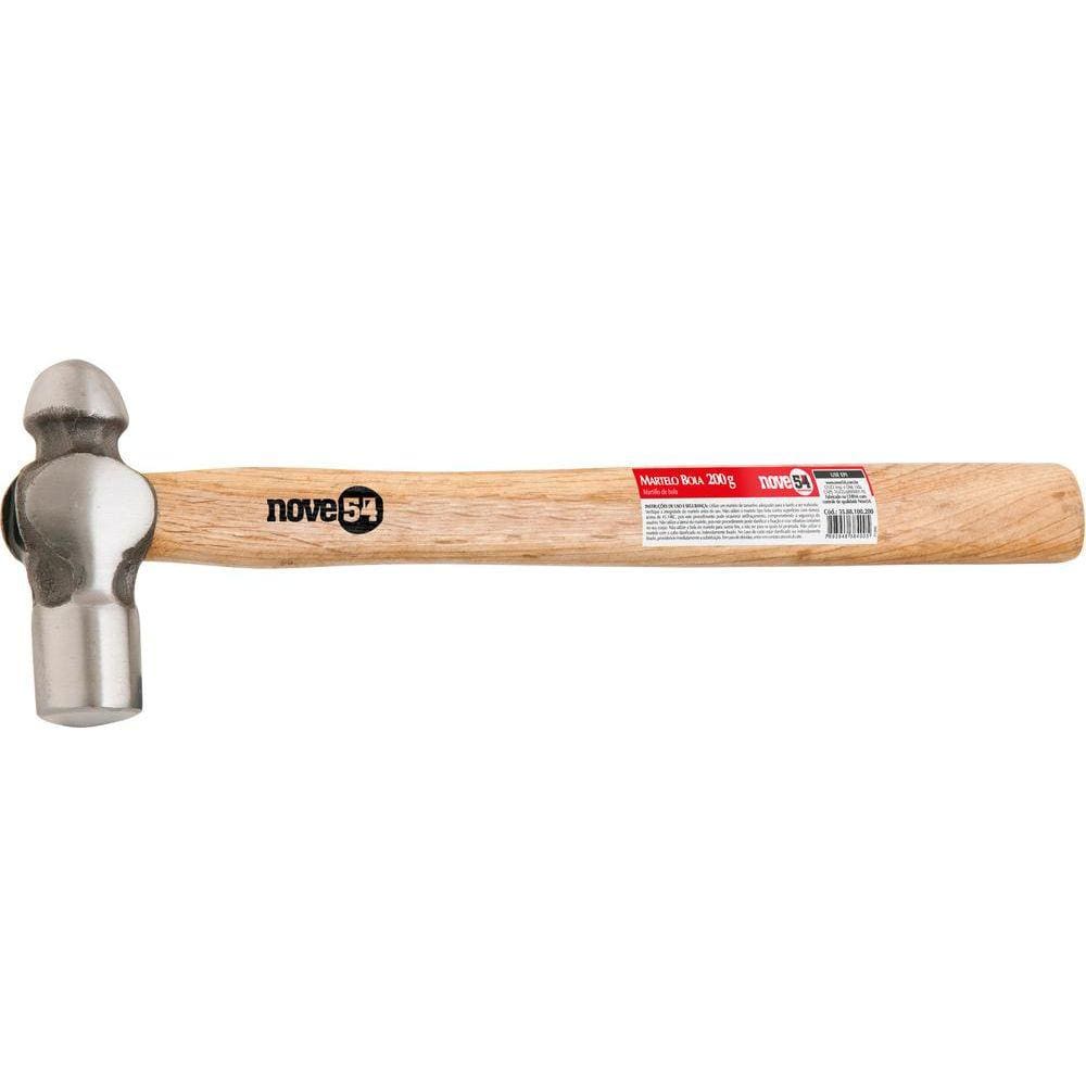 Martelo bola 450g aço forjado cabo madeira - Nove54