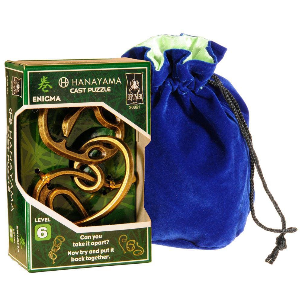 Quebra-cabeça Enigma Hanayama Cast Metal Nível 6 com bolsa Deluxe