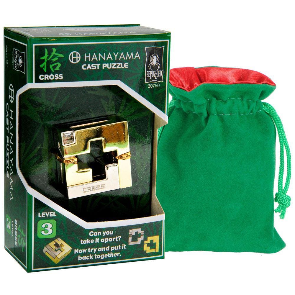 Puzzle Hanayama Cross Level 3 Deluxe Games com bolsa 2022