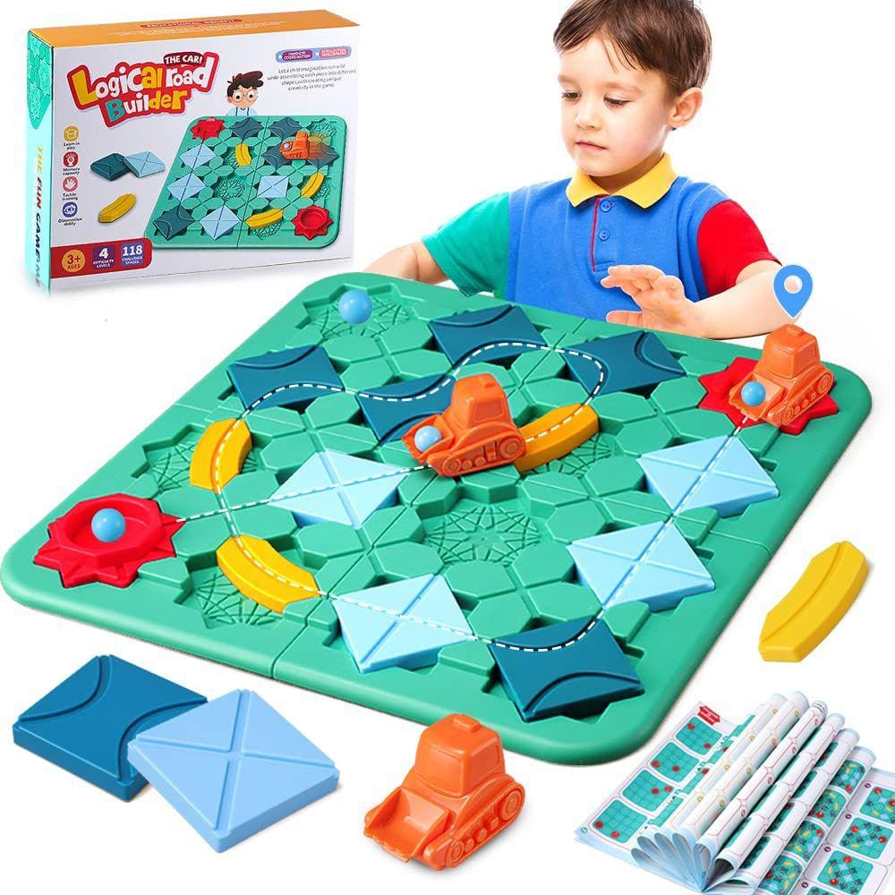 Jogo de construção de estradas VATOS Puzzle de tabuleiro educacional de mais de 3 anos