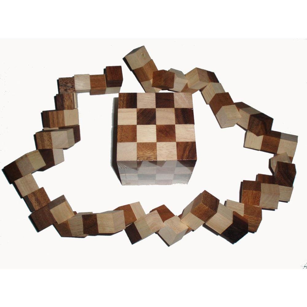 Quebra-cabeça de madeira Snake King tamanho 4x4x4 Large Creative Crafthouse