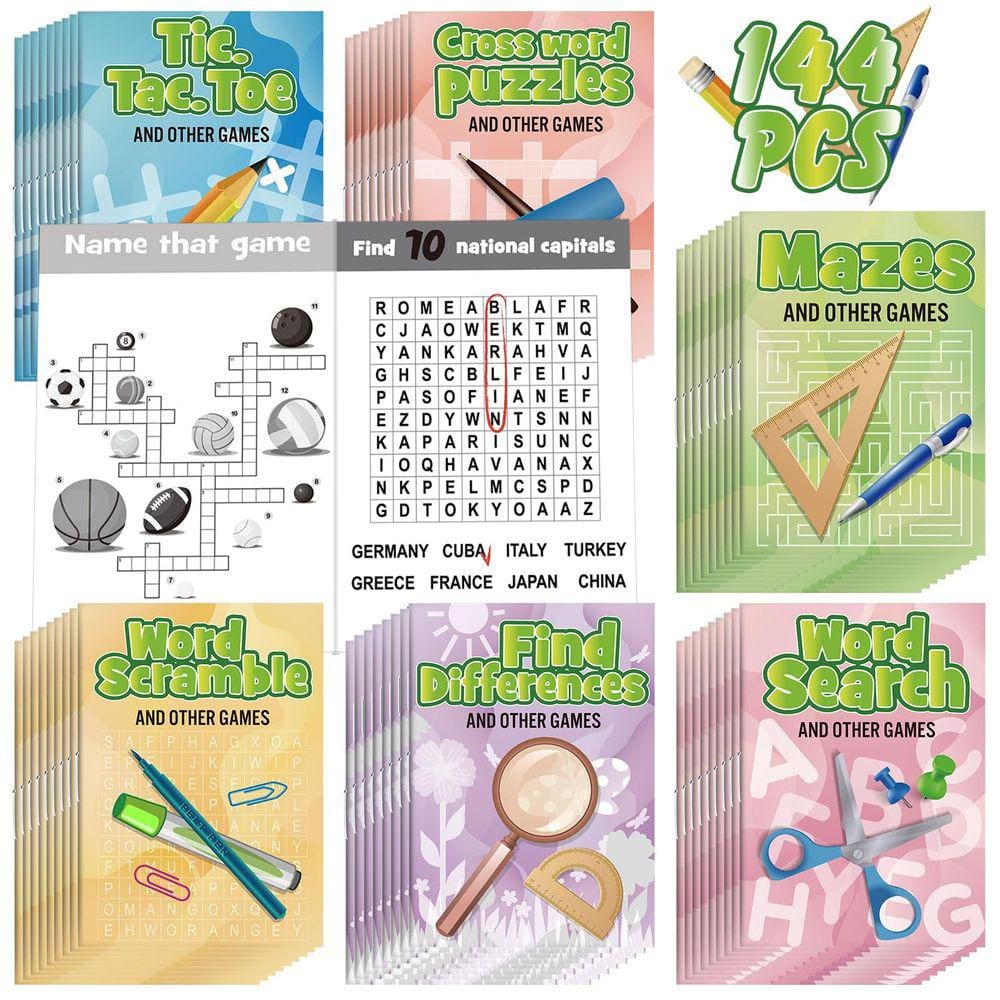 Mini livros de atividades Hungdao para crianças com labirintos e jogos de palavras