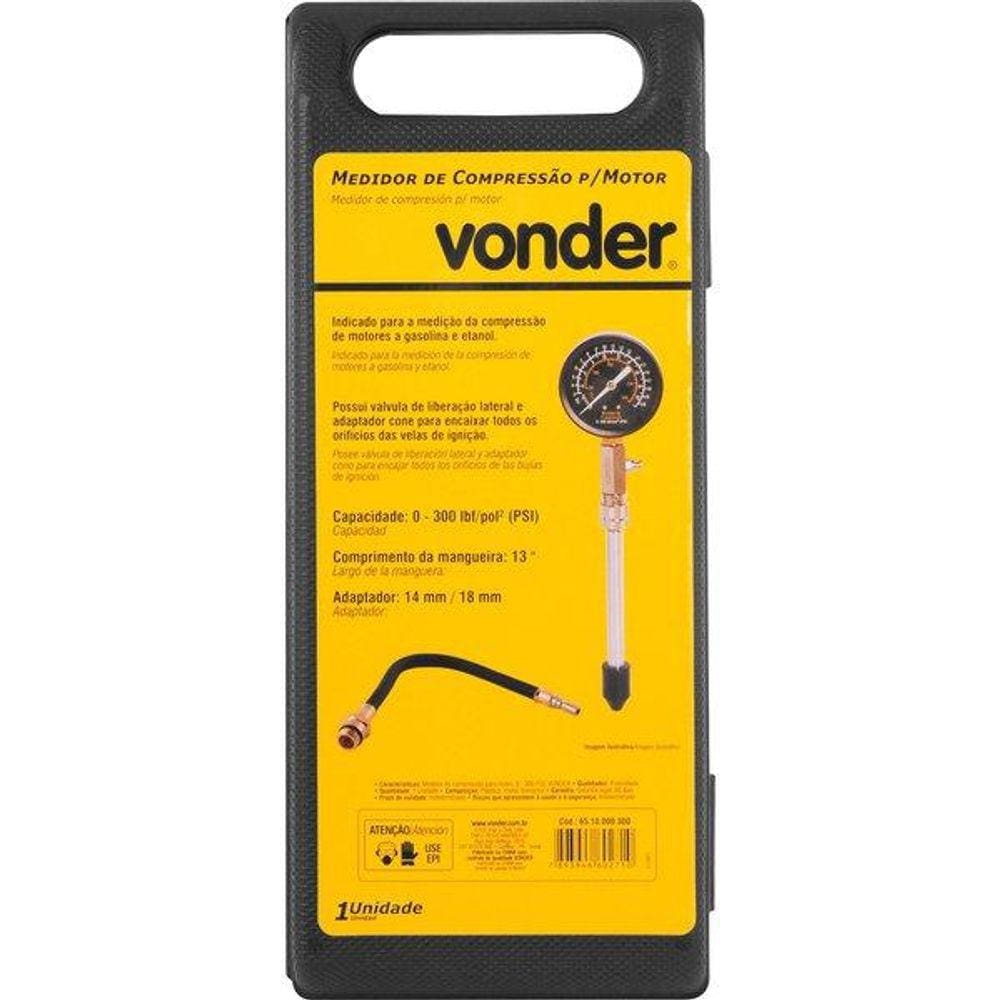 Medidor Compressão para Motor 0-300Psi  - Vonder