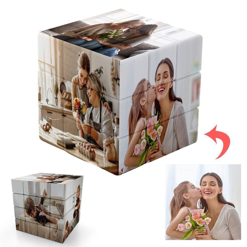 Cubo de fotos personalizado Reuhen 3D Rotatable Cube com 6 fotos