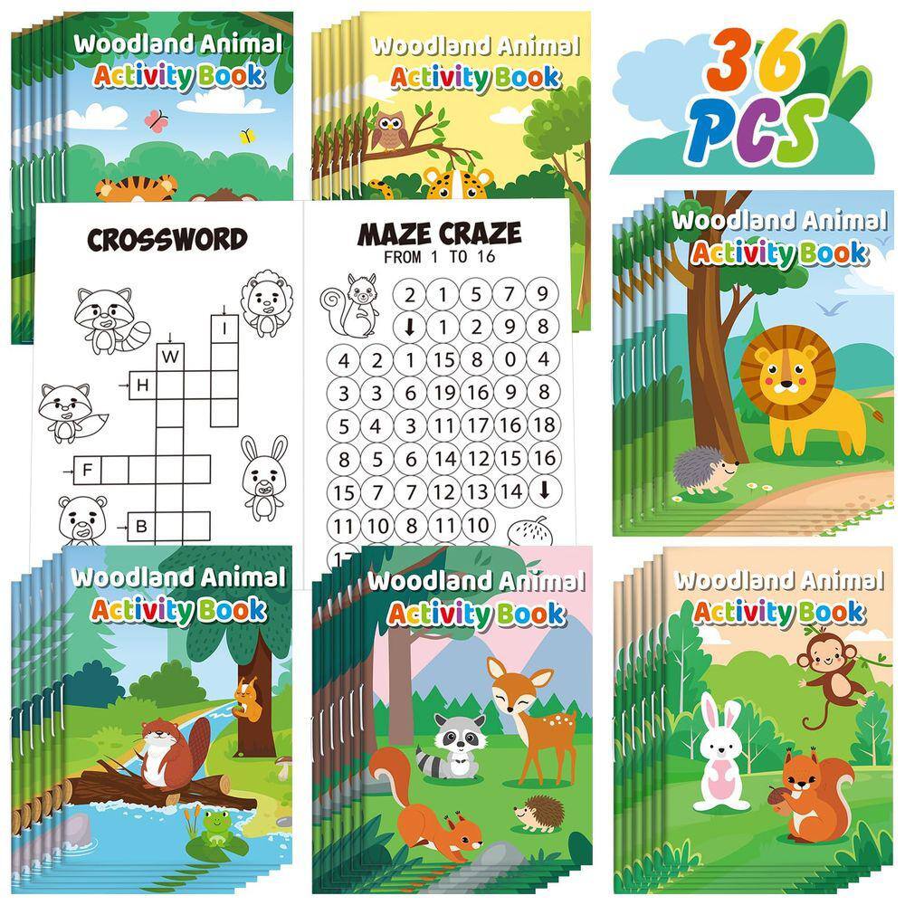 Mini livros de atividades Sinmoe Woodland Animals Kids DIY x36
