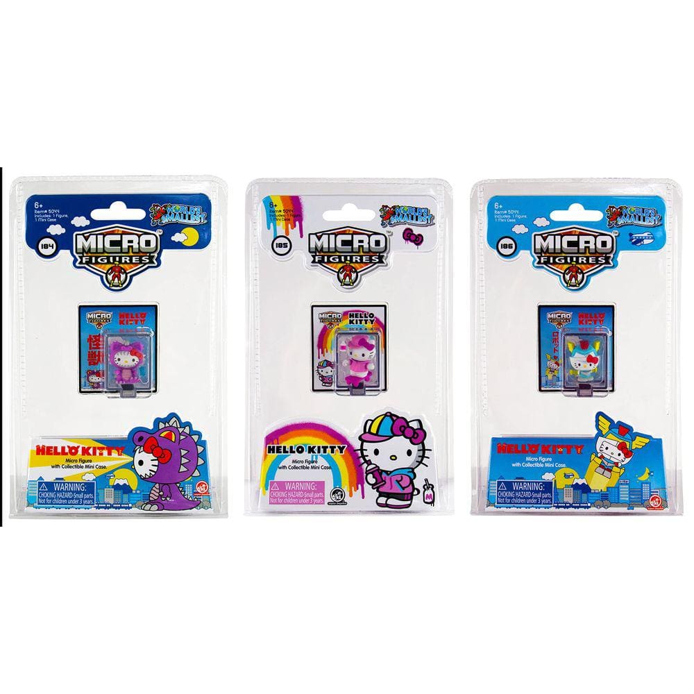 Pacote 2 x 3 da série Hello Kitty mais pequeno do mundo da Micro Figures