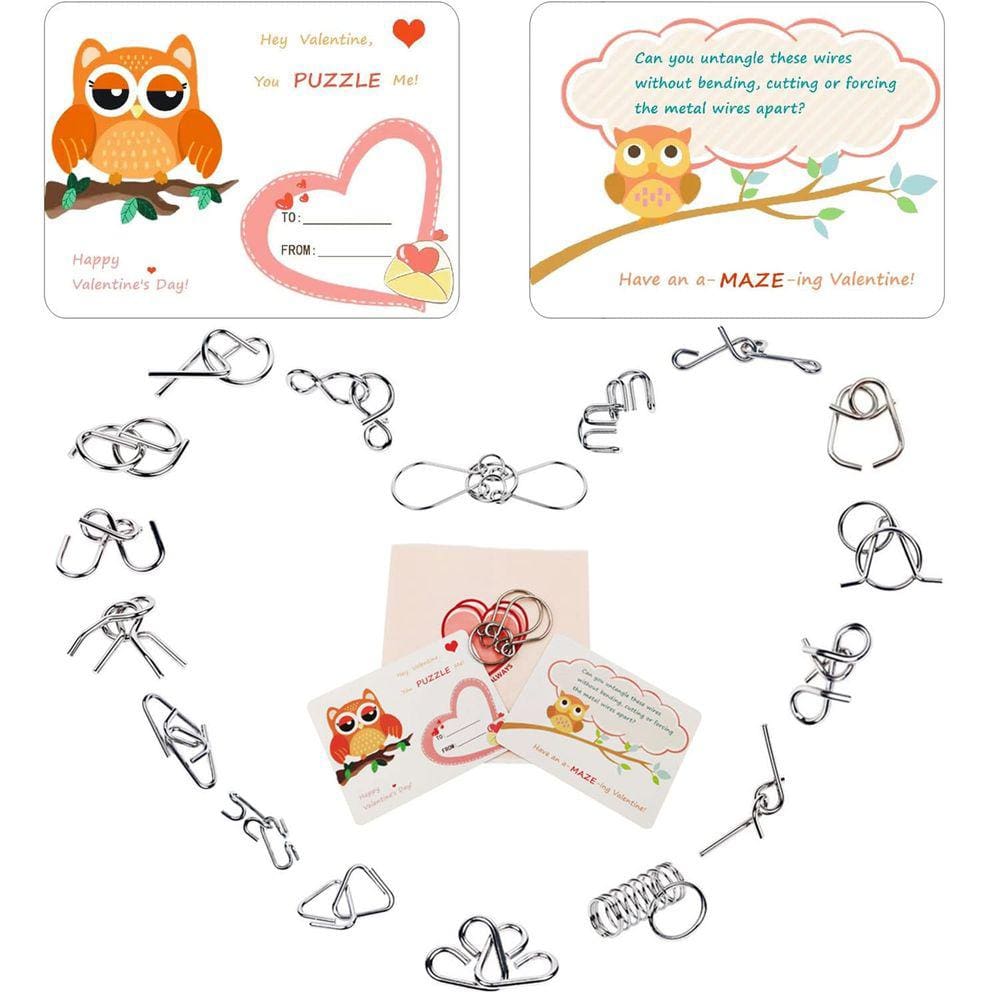 Cartões de dia dos namorados Metal Puzzle EXCELLANYARD para crianças de mais de 6 anos