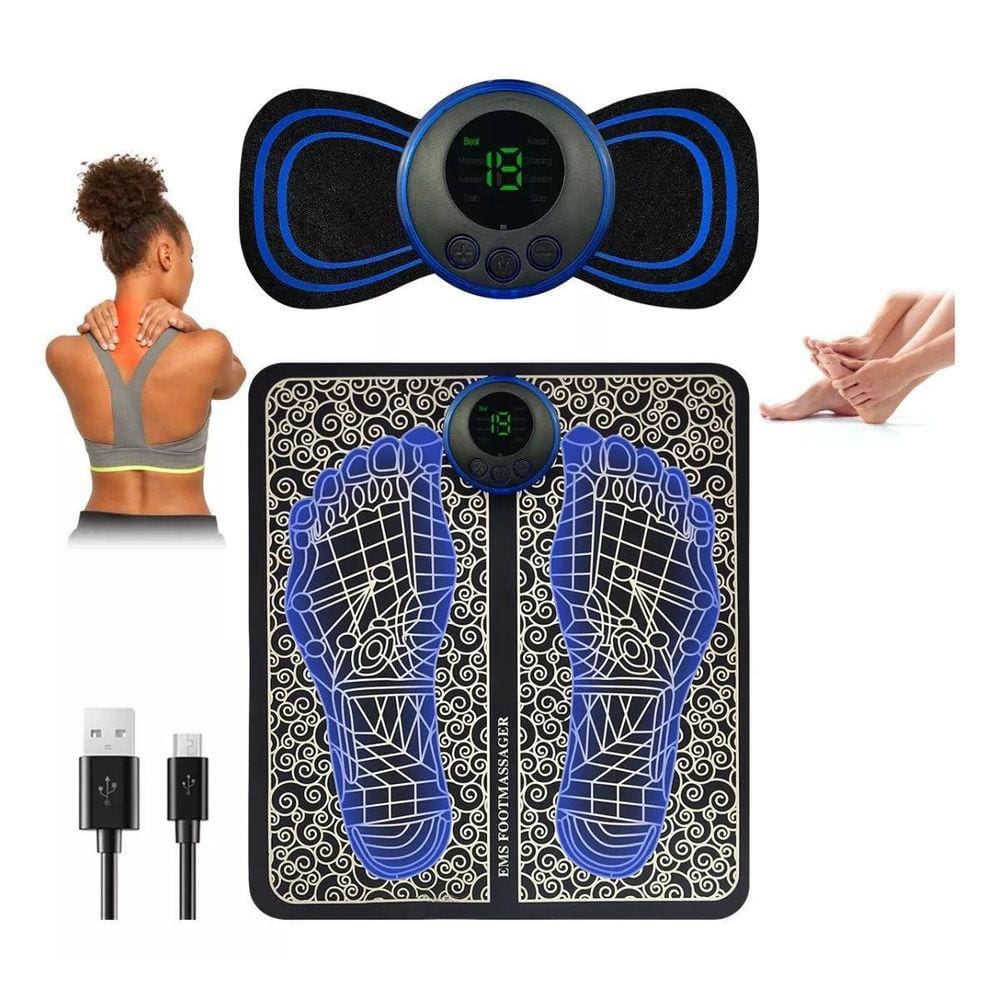 Momento Relax: Kit Tapete E Mini Massageador Elétrico Alívio