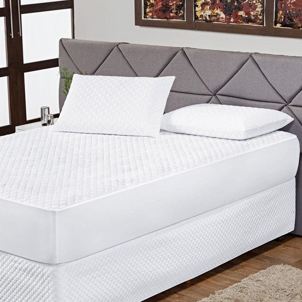 Kit Protetor De Colchão 3 Peças King Impermeável Branco