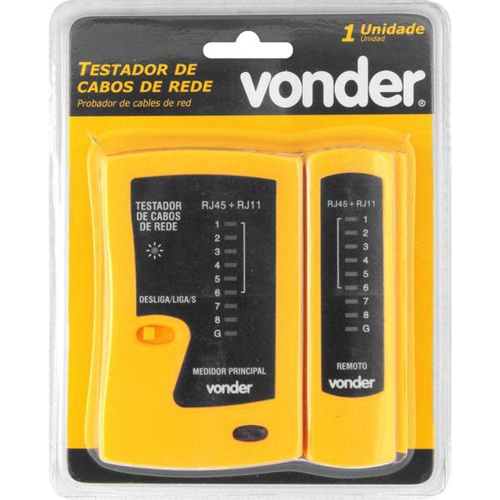 Testador Cabo de Rede Rj11/Rj12/Rj45 - Vonder