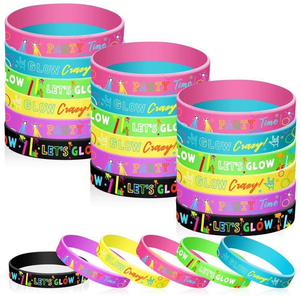 Pulseiras que brilham no escuro Chivao, 36 pacotes de silicone