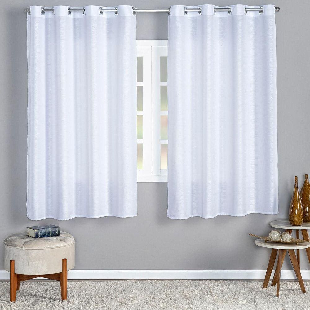 Cortina Rústica 2,80M X 1,60M Para Sala E Quarto Branco