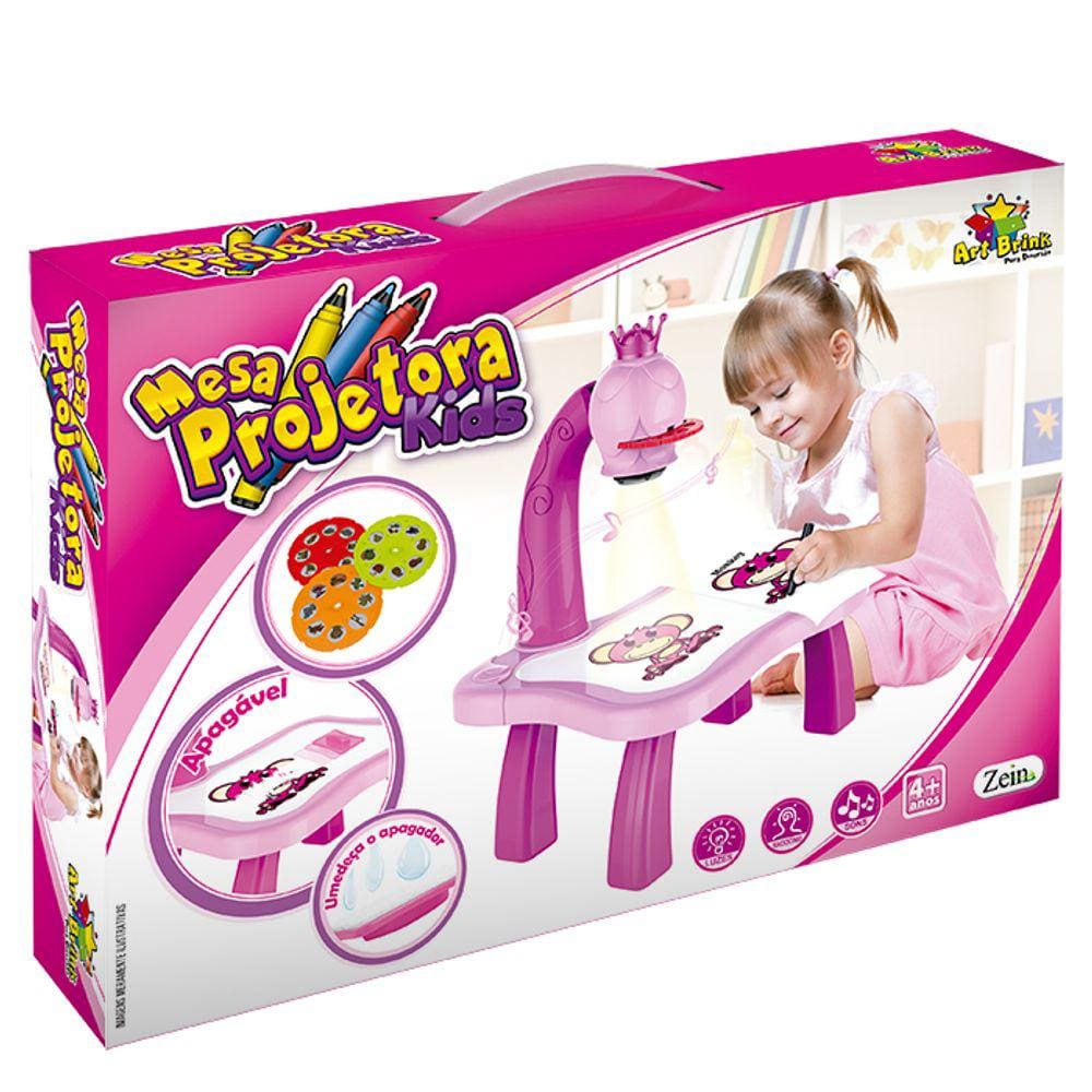 Mesa Com Projetor De Imagens Menina Art Brink