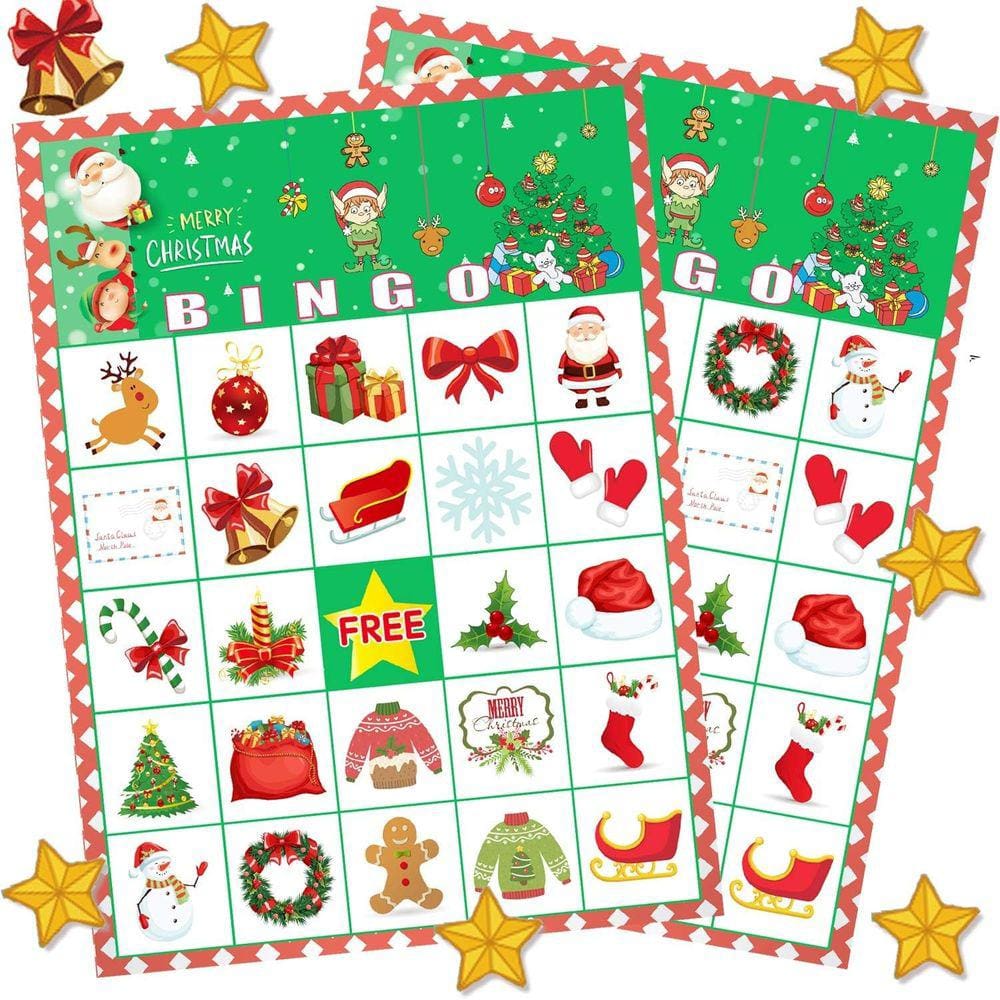 Jogo de bingo de Natal Myipyi para crianças e adultos com 24 cartas