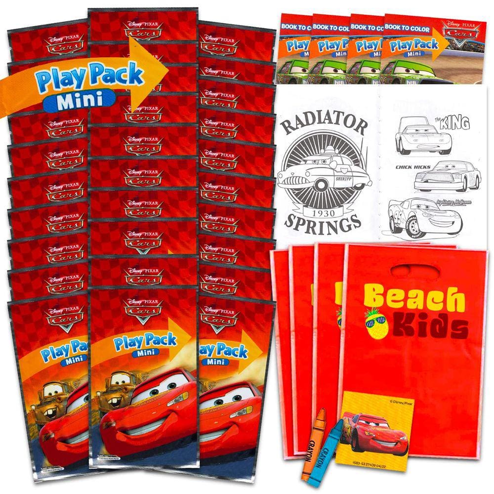 Conjunto de lembrancinhas de festa Beach Kids Disney Cars com 24 minicarros