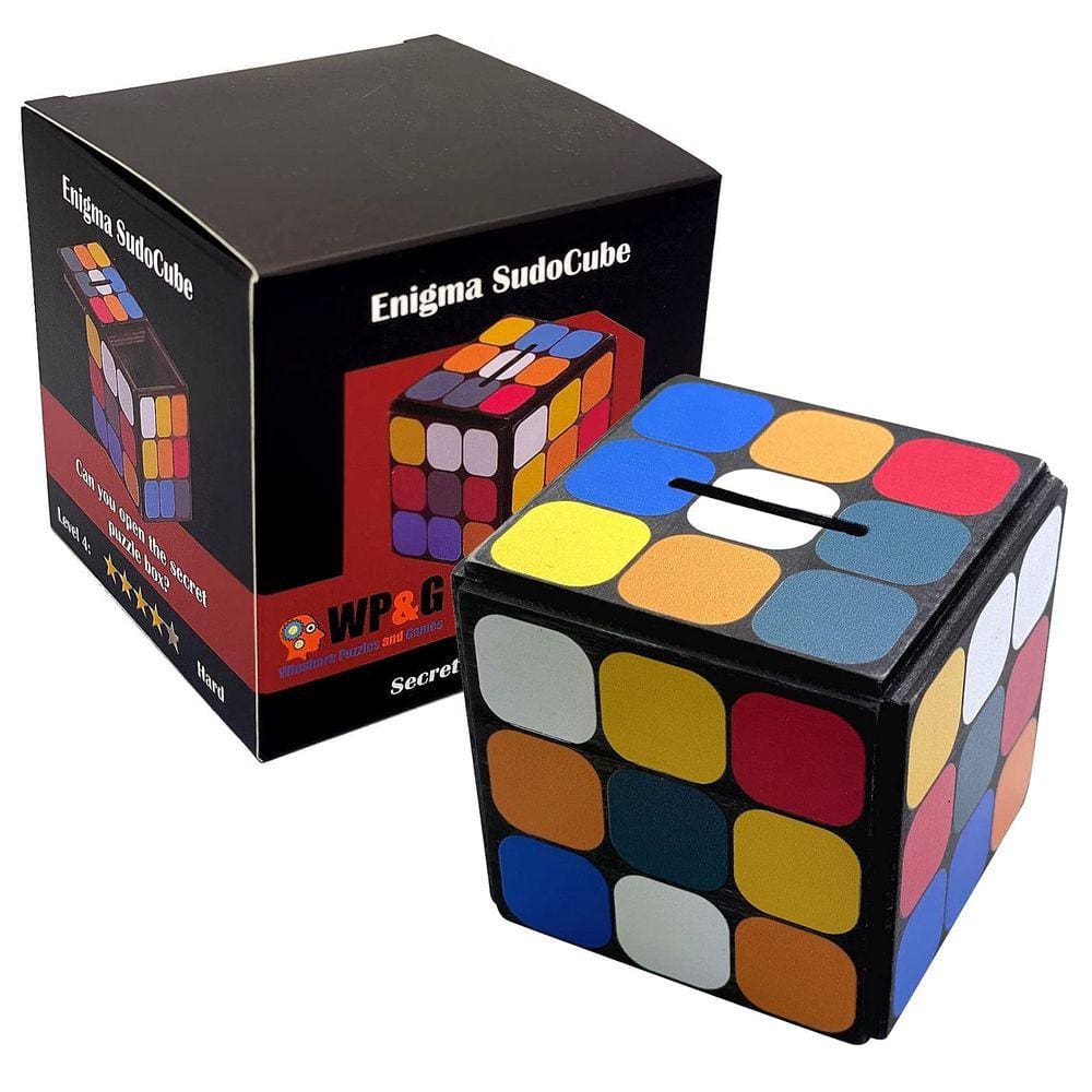 Puzzle Box Winshare Enigma Sudocube Money Gift Holder Wood