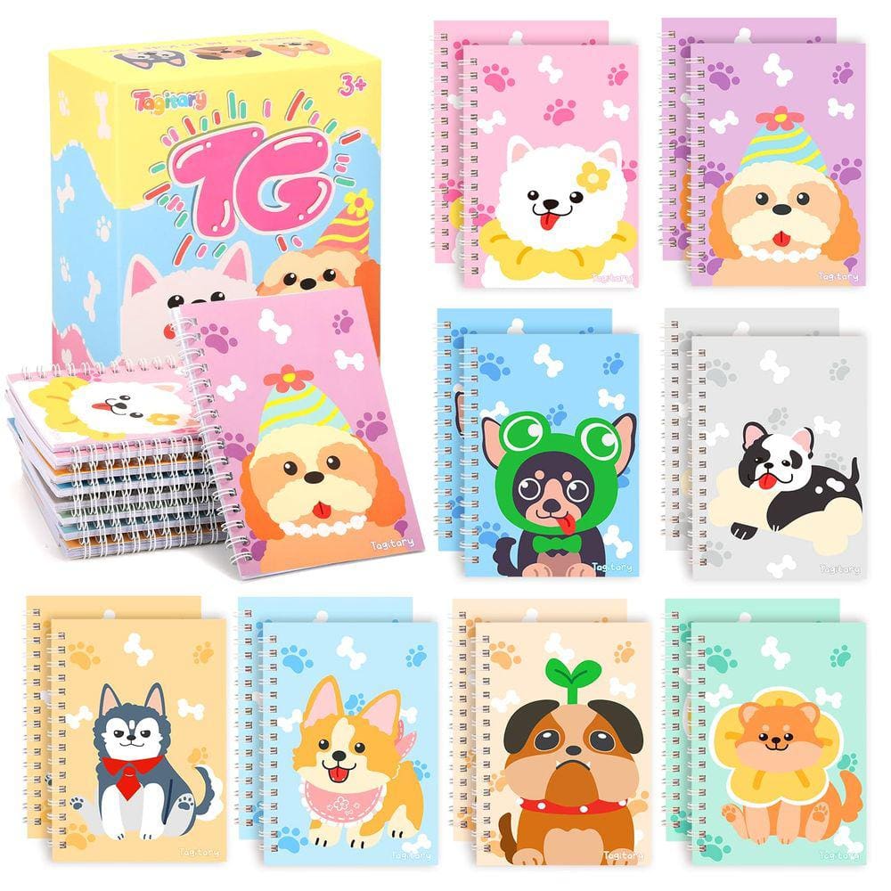 Mini blocos de notas Tagitary Dog Style Journal, 16 unidades para crianças