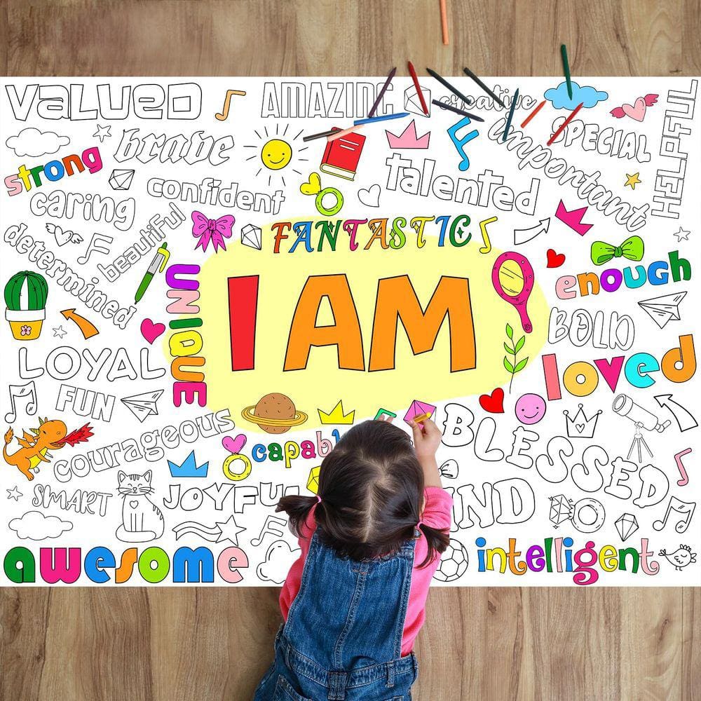 Pôster para colorir Naozinebi Positive Affirmations for Kids